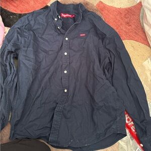 dark blue supreme long sleeve button up